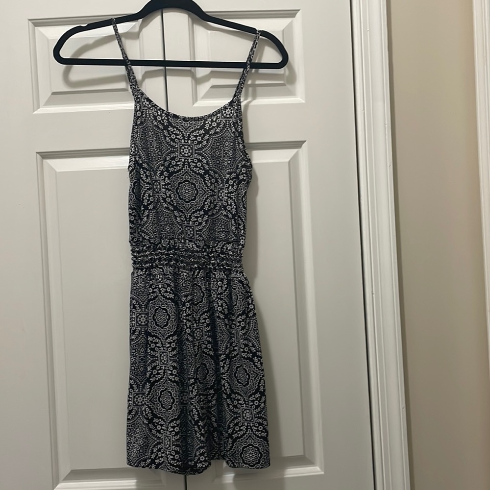 Black and white pattern romper